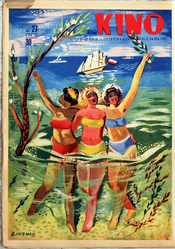 Okładka tygodnika „Kino” z lipca 1937 r. przygotowana z okazji Święta Morza, hucznie obchodzonego w międzywojennej Polsce.