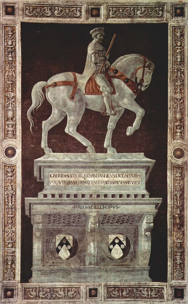 Florencja. Duomo, St. Maria del Fiore. Epitafium kondotiera sir Johna Hawkwooda. 1434. Fot. Wikipedia